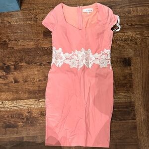 Elegant Pink Dress with Floral Lace